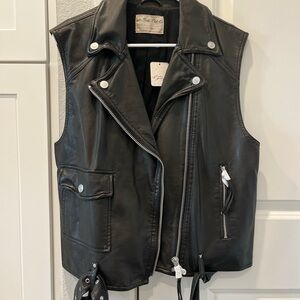 We The Free Black Leather Vest